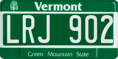 VT license plate LRJ902