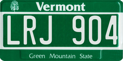 VT license plate LRJ904