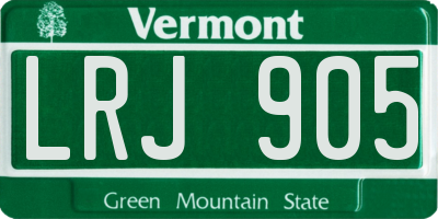 VT license plate LRJ905