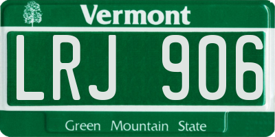 VT license plate LRJ906