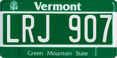 VT license plate LRJ907