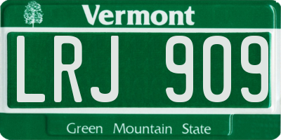 VT license plate LRJ909