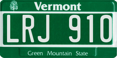 VT license plate LRJ910