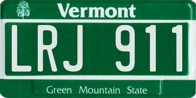 VT license plate LRJ911