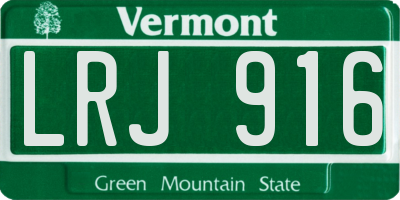 VT license plate LRJ916