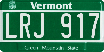 VT license plate LRJ917