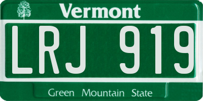 VT license plate LRJ919