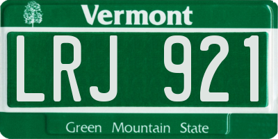 VT license plate LRJ921