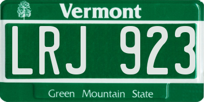 VT license plate LRJ923