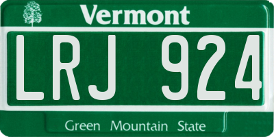 VT license plate LRJ924