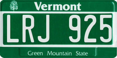 VT license plate LRJ925