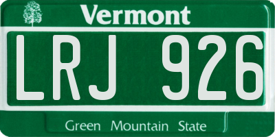 VT license plate LRJ926