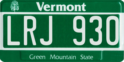 VT license plate LRJ930