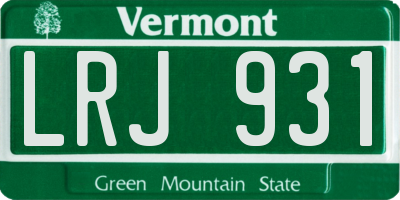 VT license plate LRJ931