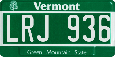 VT license plate LRJ936