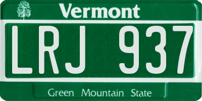 VT license plate LRJ937