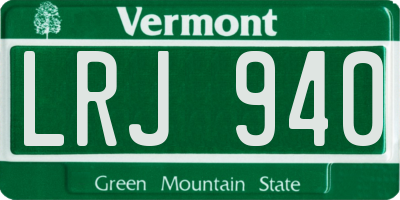 VT license plate LRJ940