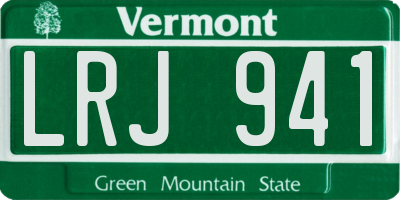 VT license plate LRJ941