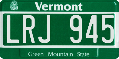 VT license plate LRJ945