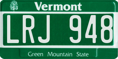 VT license plate LRJ948