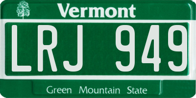 VT license plate LRJ949