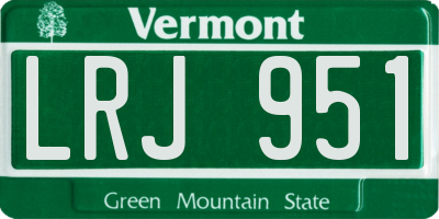 VT license plate LRJ951
