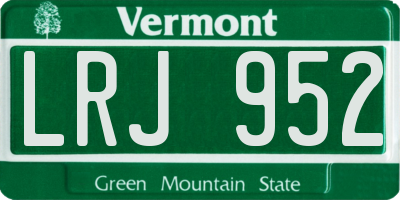 VT license plate LRJ952
