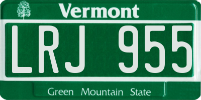VT license plate LRJ955