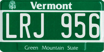 VT license plate LRJ956