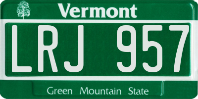 VT license plate LRJ957