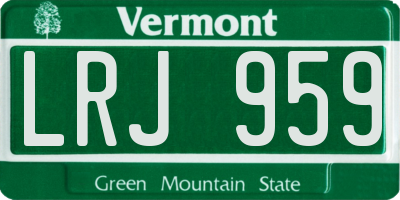 VT license plate LRJ959