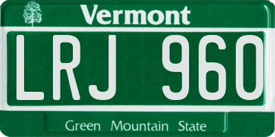 VT license plate LRJ960