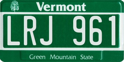 VT license plate LRJ961