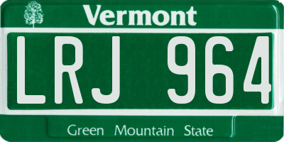 VT license plate LRJ964