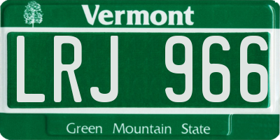 VT license plate LRJ966