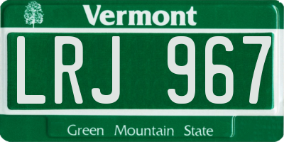 VT license plate LRJ967