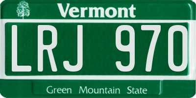 VT license plate LRJ970