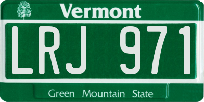 VT license plate LRJ971