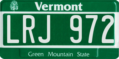 VT license plate LRJ972