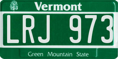 VT license plate LRJ973