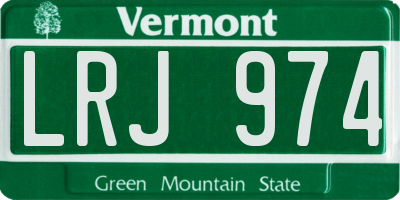 VT license plate LRJ974