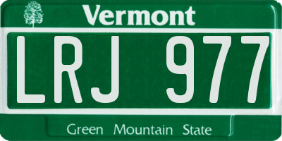 VT license plate LRJ977