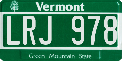 VT license plate LRJ978