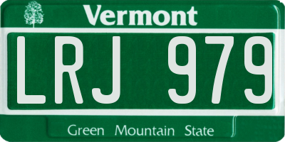 VT license plate LRJ979