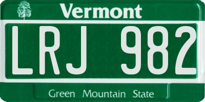 VT license plate LRJ982