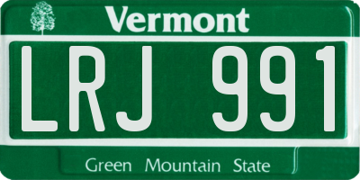VT license plate LRJ991