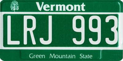 VT license plate LRJ993