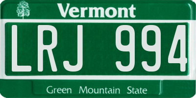 VT license plate LRJ994