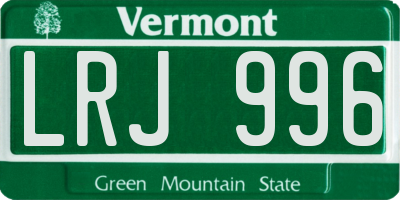 VT license plate LRJ996