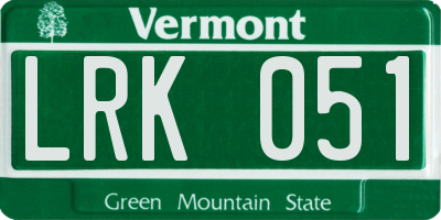 VT license plate LRK051